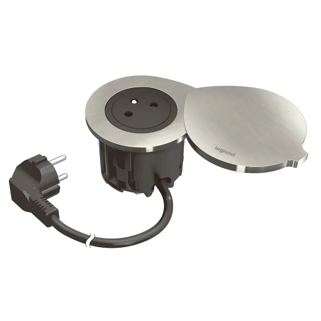 DISQ60 NOIR+COUV 1 PRISE 2P+T CORD 2m 