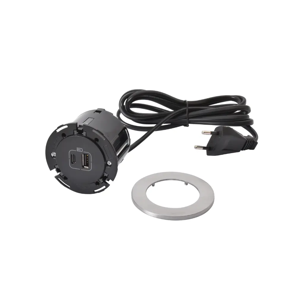 DISQ60 1USB AC CORDON 2m - MÉTAL