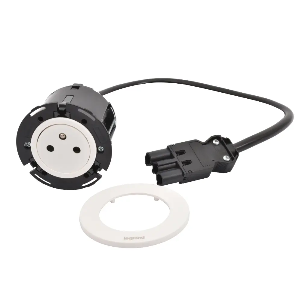 [EMH-P0116] DISQ60 1 PRISE 2P+T CORD WIELAND - BLANC