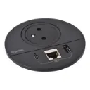 DISQ80 1 PRISE 2P+T + 1USB AC + 1 RJ45 CORD 2m - NOIR