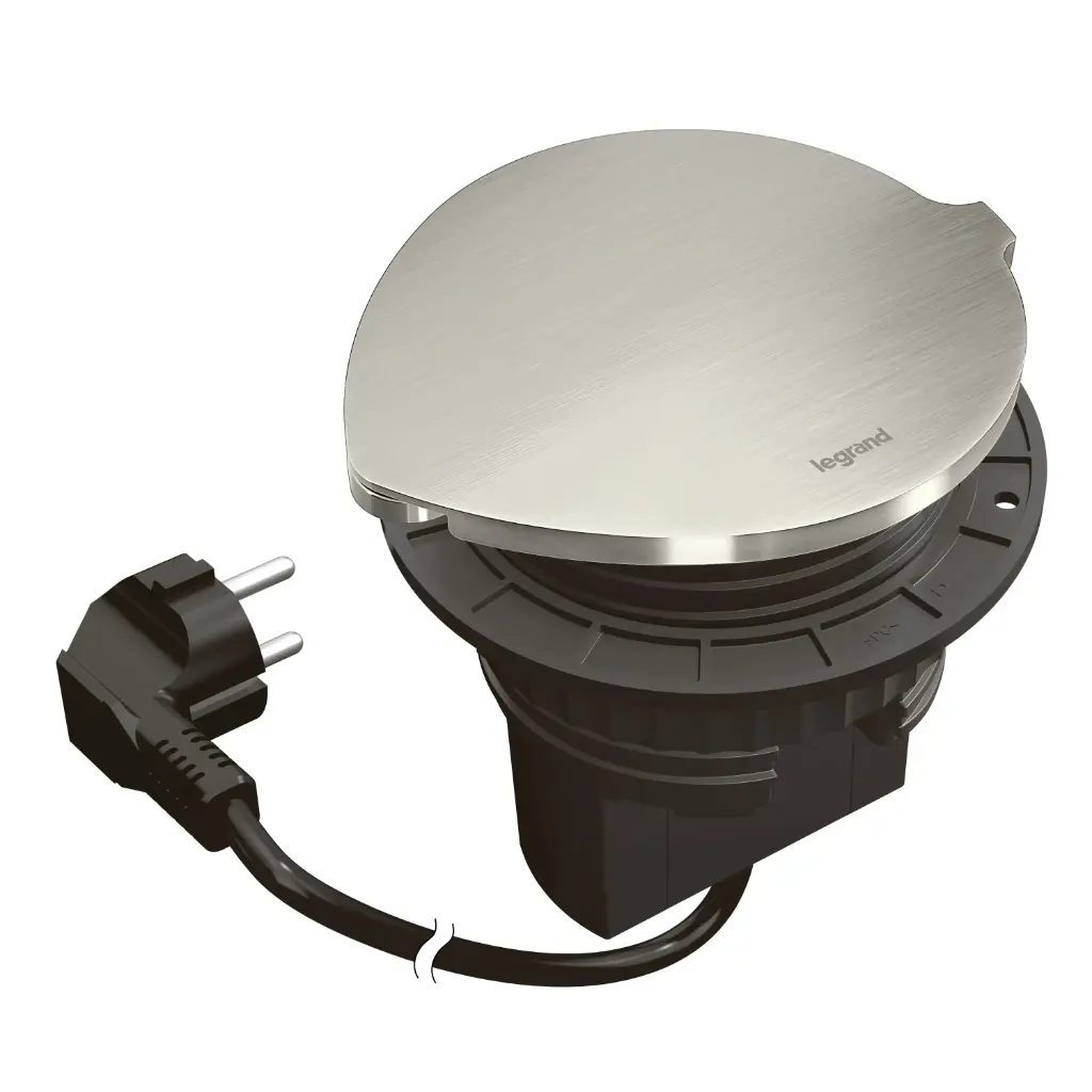 [EMH-P0127] DISQ80 NOIR+CV 1 PRISE 2P+T + 1USB AC + 1RJ45 CORD 2m