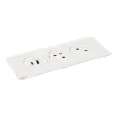 DISQ IN 2 PRISES 2P+T + 1USB AC - BLANC