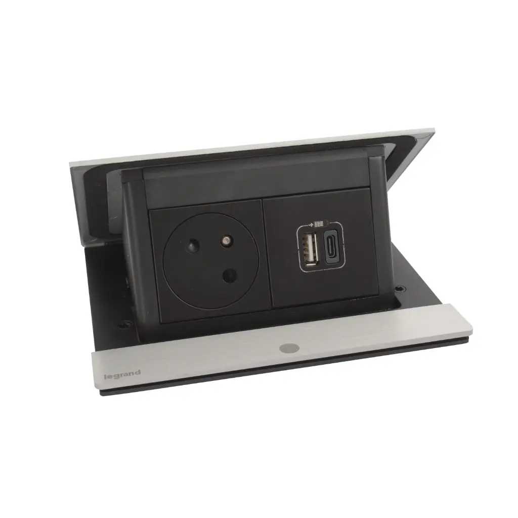 [EMH-P0154] POPUP 4M 1 PRISE 2P+T + 1USB AC - INOX