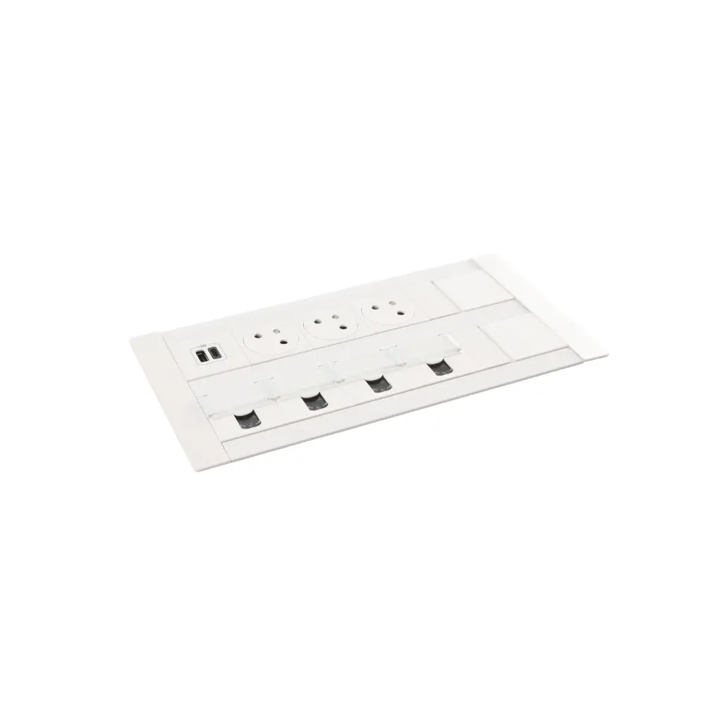 [EMH-P0188] MULTILINK 16 MOD BLC 3 PRISES 2P+T + 1USB AC + 4 RJ45