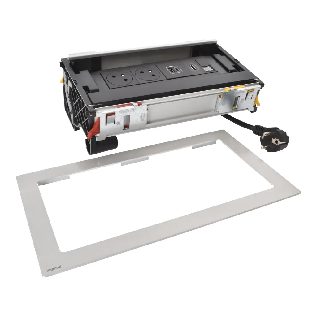 FLIP UP 8M METAL 2 PRISES + 1RJ45 + 1HDMI + 1USB AC