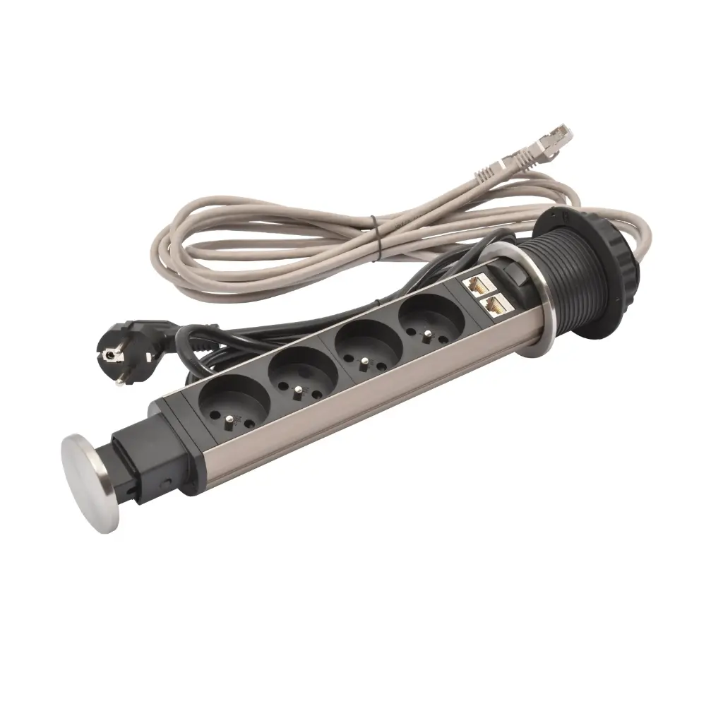 [EMH-P0200] TOWER 60 4 PRISES 2P+T + 2RJ45