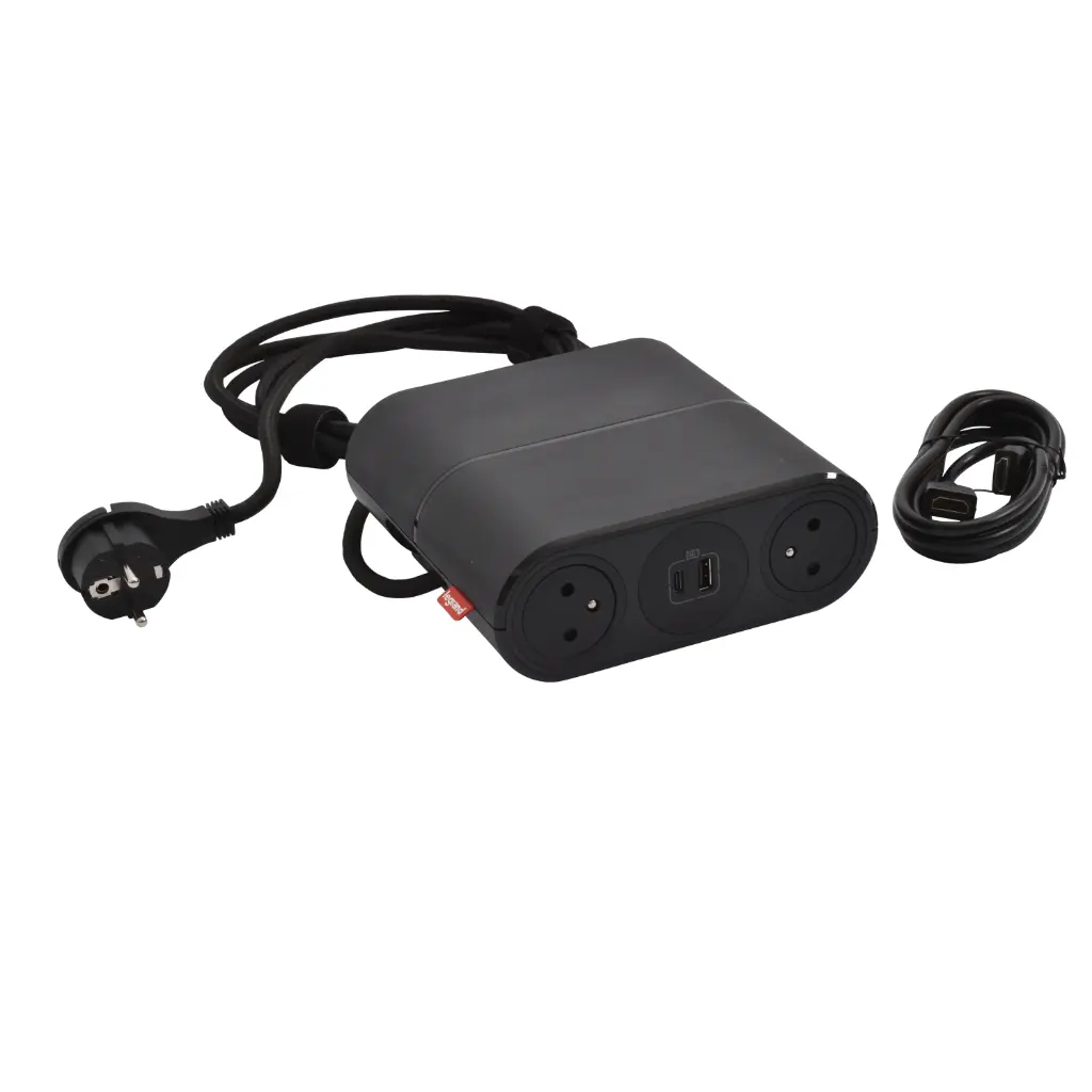 [EMH-P0224] LINKON ASS 4 PRISES 2P+T + 2USB AC + 1HDMI NOIR
