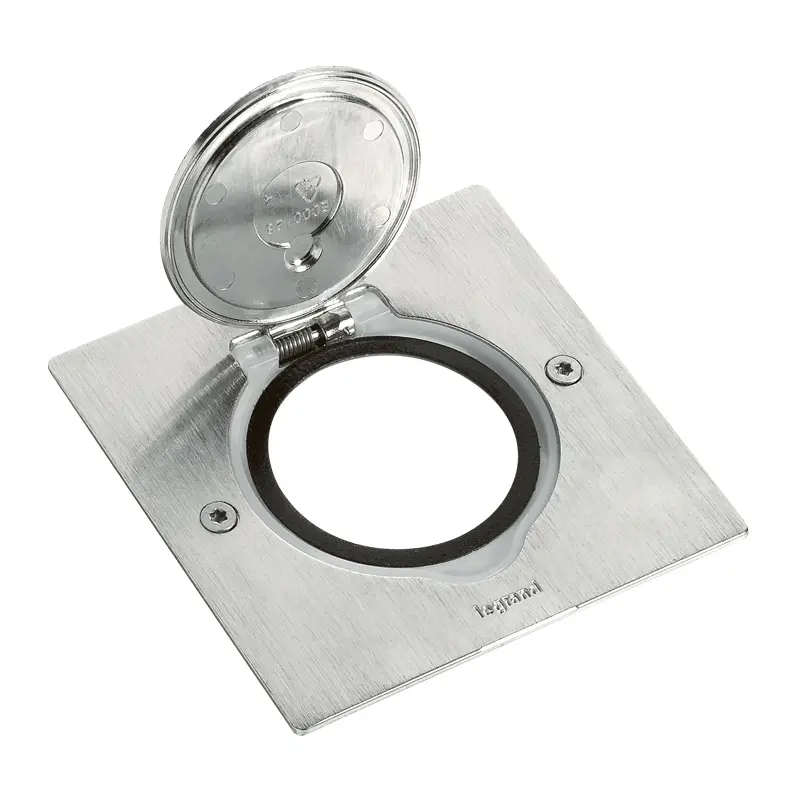 [EMH-P0233] BOITE AU SOL POUR PRISE SIMPLE CARREE 2M   IP44  - INOX