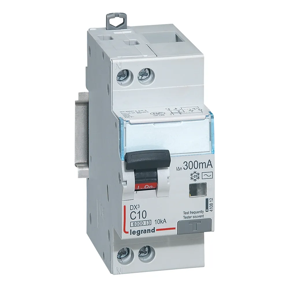 DISJ. MOD. 6/10 kA   C1P+N x 10A   Différentiel AC 300mA 2mod