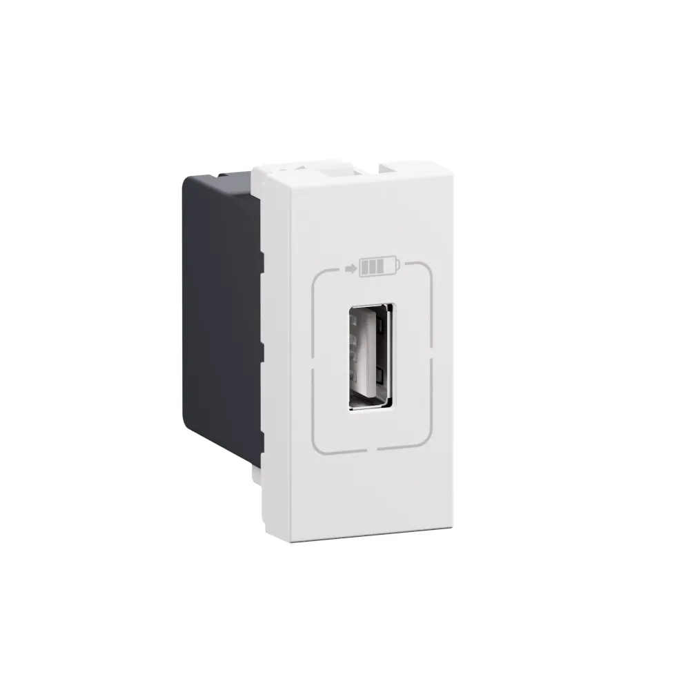 [EMH-P2434] MECANISME PRMOSAIC CHARGEUR 1XUSB 1100mA 1M - BLANC