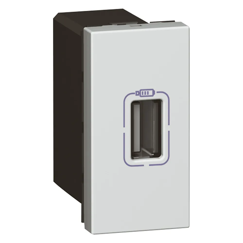 [EMH-P2435] MECANISME PRMOSAIC CHARGEUR 1XUSB 1100mA 1M - ALU