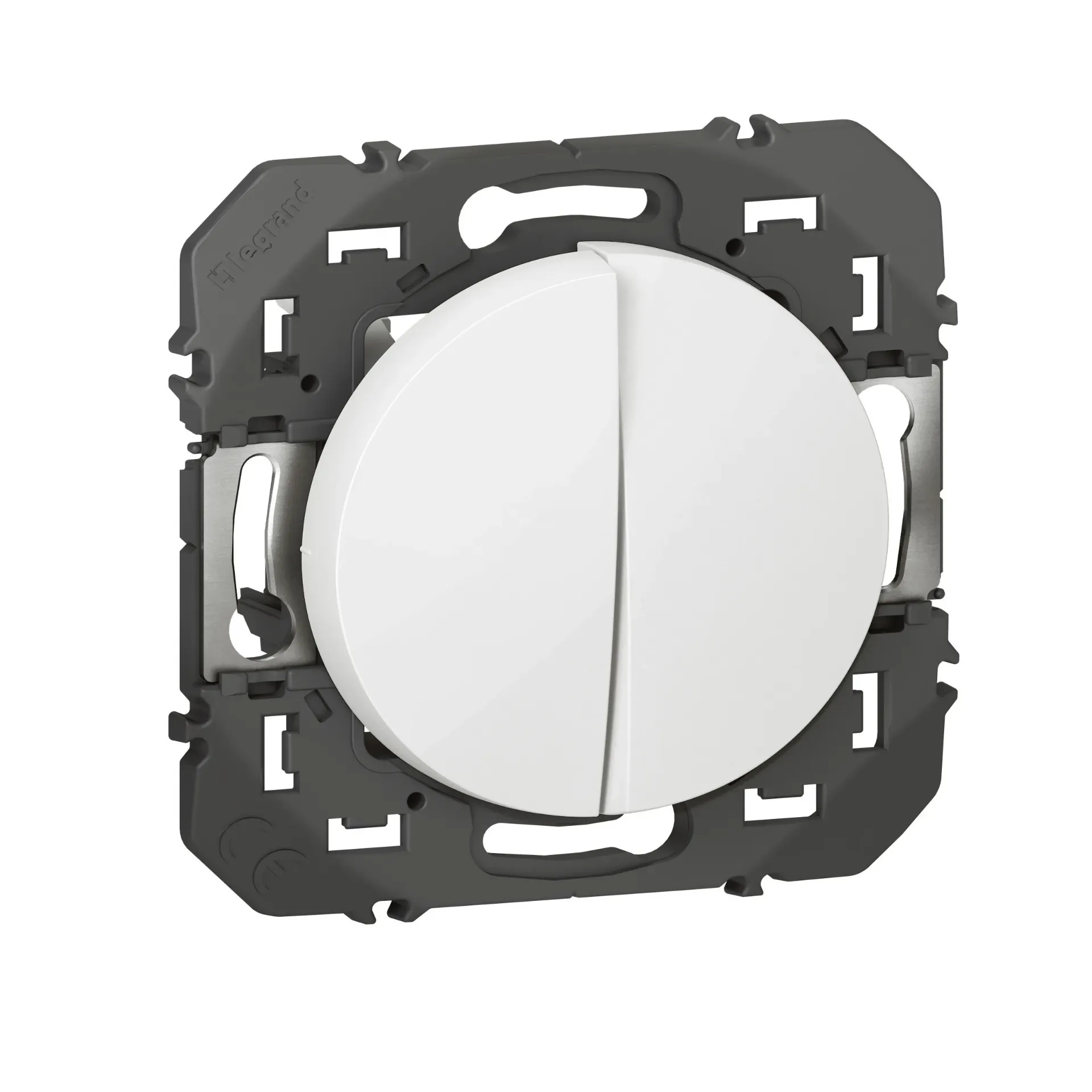 [EMH-P3080] DOUBLE INTERRUPTEUR OU VA-ET-VIENT DOOXIE 10AX 250V~ FINITION - BLANC 