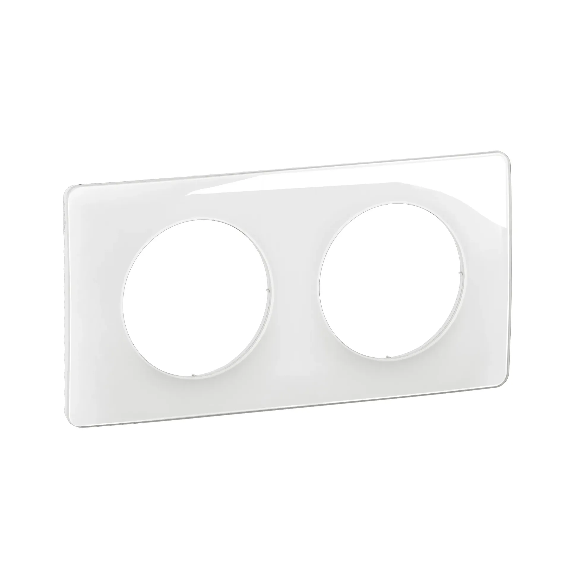 PLAQUE 2 POSTES BLANC EMAILLE